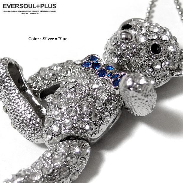 ネックレス くま クマ ラインストーン メンズ レディース アクセサリー