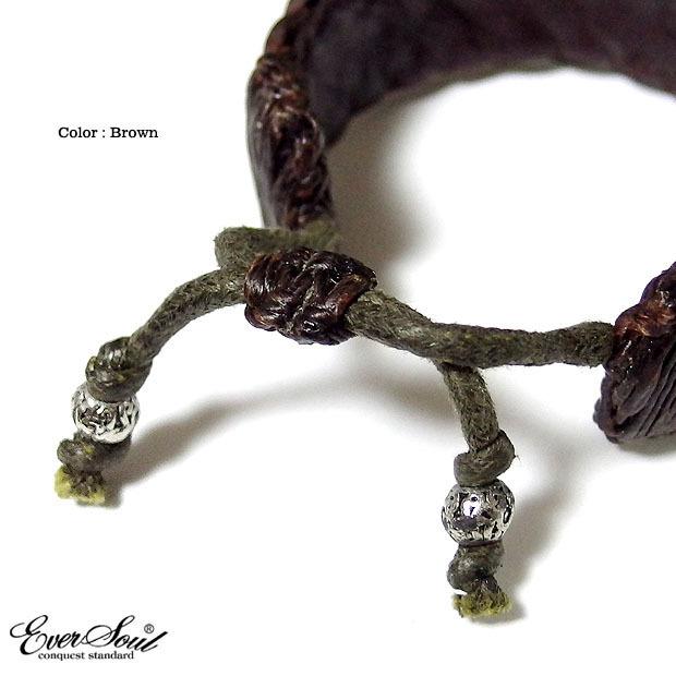 ブレスレット メンズ レザー 革 編み込み イントレチャート