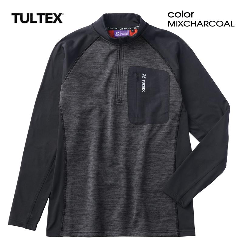 ちすいかんハーフジップロンT TULTEX（タルテックス） ハーフジップ ロンT メンズ フリース 裏地
