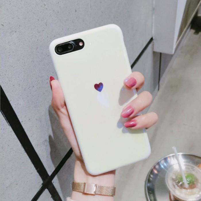 iPhoneケース ハート オーロラカラー ソフトケース iPhoneSE2