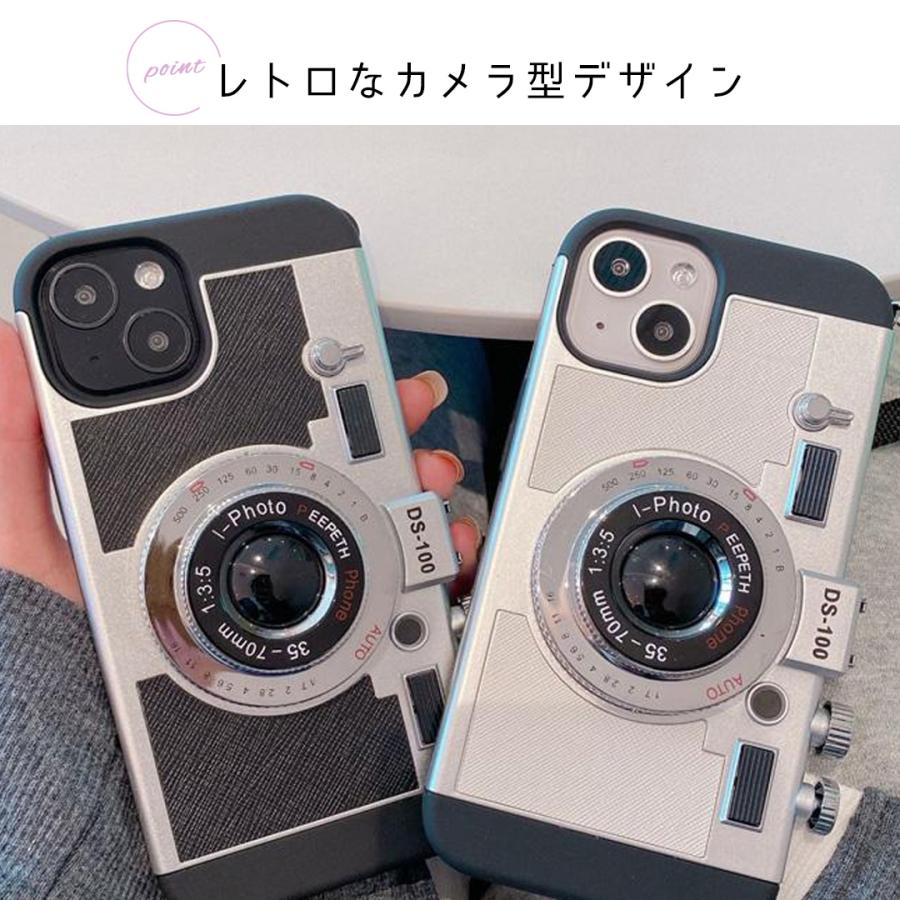 カメラ型 iPhone ケース iPhone17 カメラケース se iPhoneケース iPhone16 iPhone14 iPhoneSE ストラップ付 かわいい 韓国 人気 おすすめ 流行り 女子 |  | 02