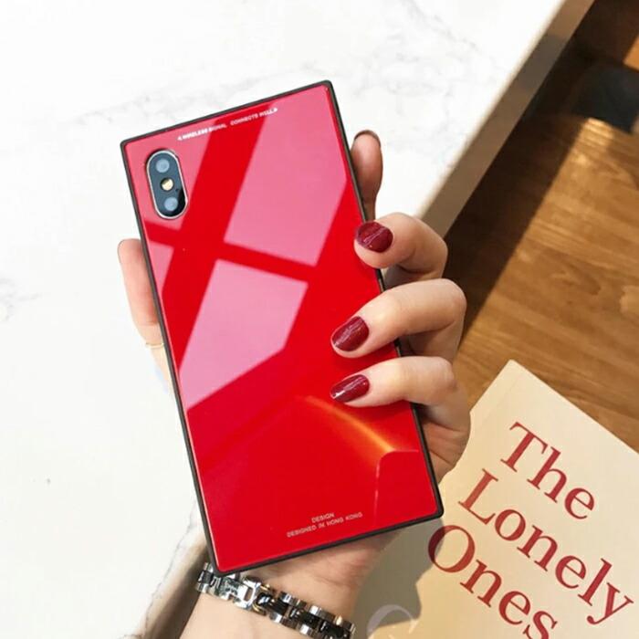 iPhone14 iPhoneケース スクエア型 ガラス 背面ガラス 多機種対応 iPhone13 iPhoneSE iPhone12 iPhone11 シンプル かわいい |  | 06