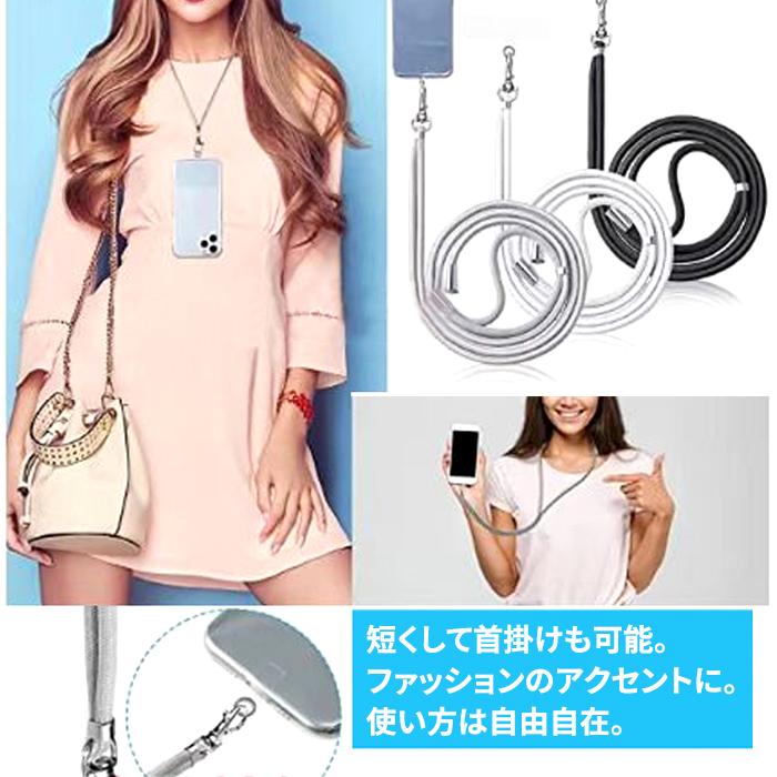 iPhone ストラップホルダー  スマホケース クリア 多機種対応 ショルダー iPhoneケース 携帯ストラップ 肩掛け 首掛け ストラップ |  | 06