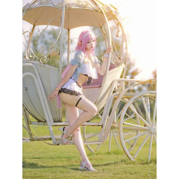 崩壊3rd エリシア 水着 コスプレ衣装 コスプレ ウィッグ 靴 学園祭 イベント ウィッグ 靴 選択可能の画像