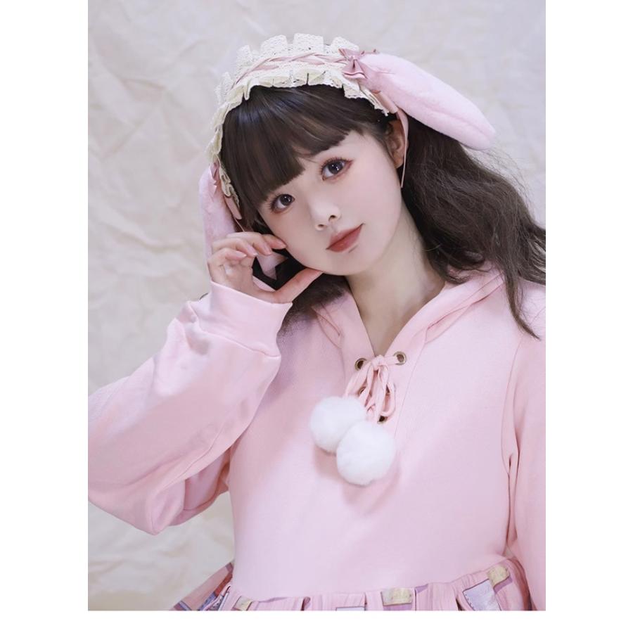 ロリータ ヘッドドレス 垂れ耳 うさ耳 ケモ耳 兎耳 カチューシャ