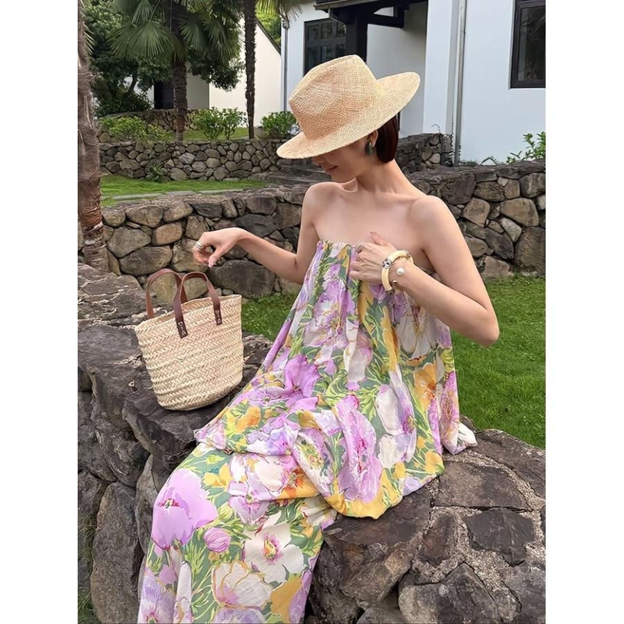 ワンピース 夏 レディース ベアトップワンピース チューブトップ