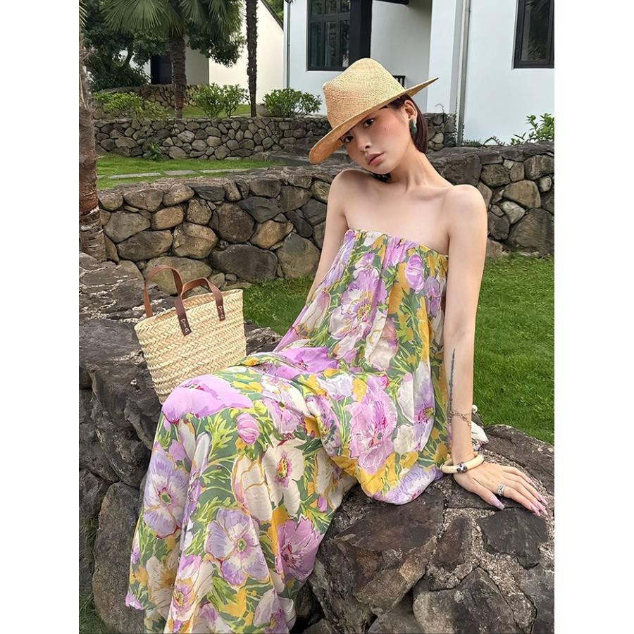 ワンピース 夏 レディース ベアトップワンピース チューブトップ