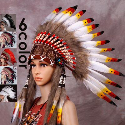 短い長さ、ネイティブインディアンスタイルの羽の頭飾り、インドの頭飾りに触発された、羽の黄色い帽子、本物の羽 - Etsy 日本 [STSFXIF] ネイティブアメリカンの酋長の頭飾り、装飾的なダンスショーの帽子、羽根飾り