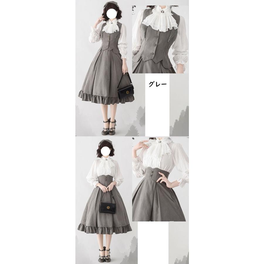 ロリータ スカート ベスト シャツ追加可 レディース ロング イギリス風 lolita エレガント クラシック フレアスカート 可愛い 大人｜every-store365｜06