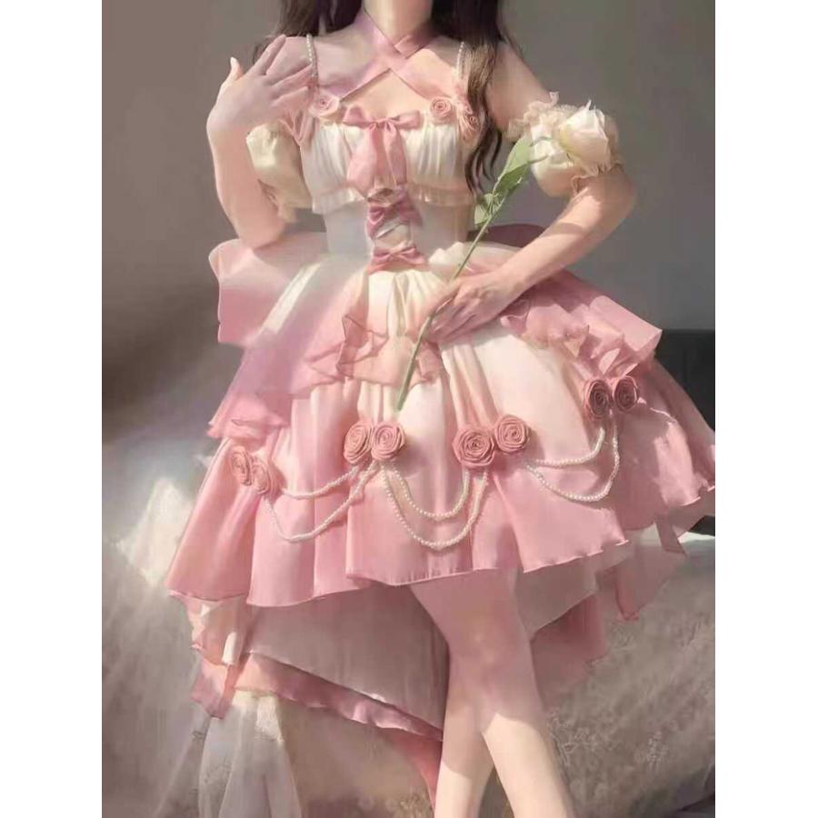 ロリータ jsk ワンピース 可愛い プリンセスドレス お姫様 ロリータ jsk ワンピース 可愛い プリンセスドレス お姫様