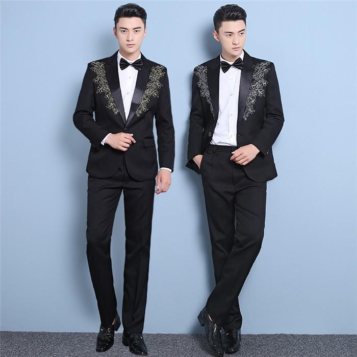 男性用 舞台ステージ衣装演劇オペラ声 刺繍 大人用 公爵 宮廷服ジャケット 司会者 スーツセット 黒 3点セット 舞台 ステージ衣装 人気宮廷服 中世 貴族