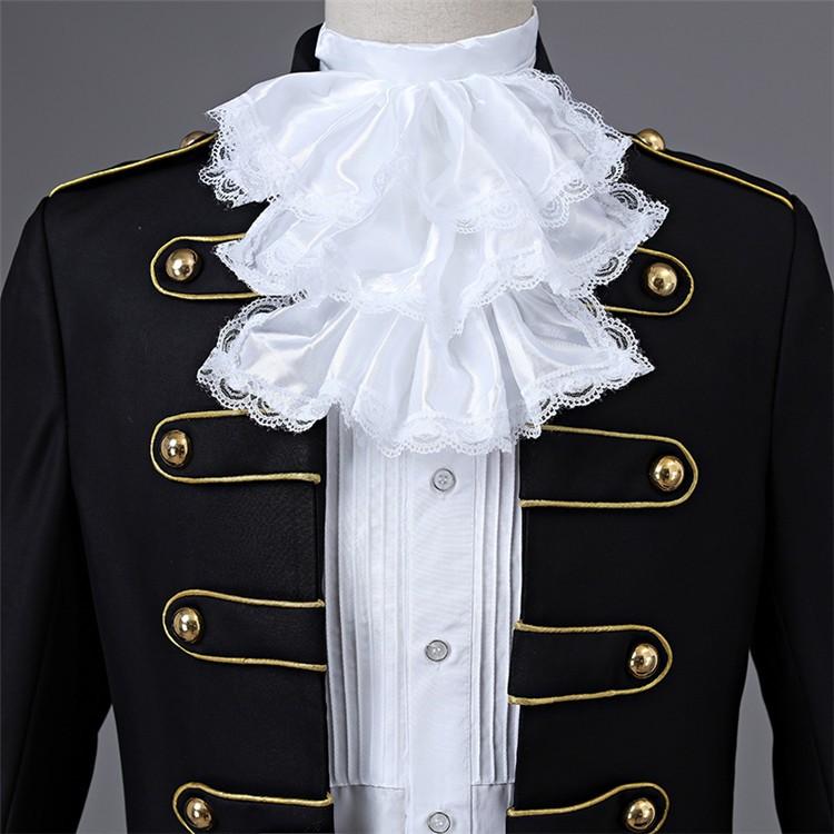 M/L/XL 演出服 王子様 貴公子 メンズ 宮廷服 公爵 黒 男性用スーツ 5点