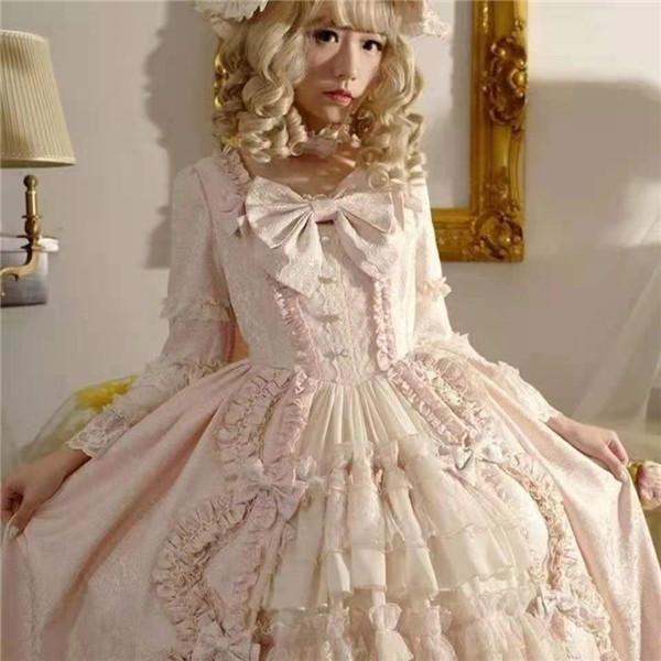 ロリータ ワンピース コスプレ リボン 姫袖 lolita衣装 仮装 衣装