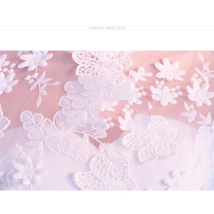 XS/S/M/L/XL/2XL/3XL ブライズメイド ドレス フィッシュテール ハイネック チャイナ襟 ホワイト 袖あり 五分袖 結婚式 花嫁 コンサート_4