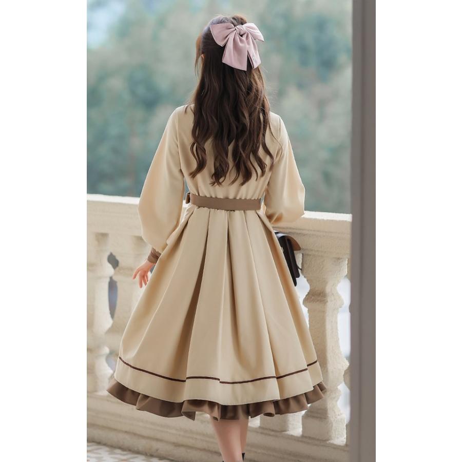 ワンピース レディース ロリータワンピース 春 秋 学生風 シンプル