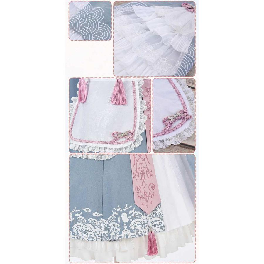 ワンピース ロリータ キョンシー ハロウィン メイド服 ショート丈 中華