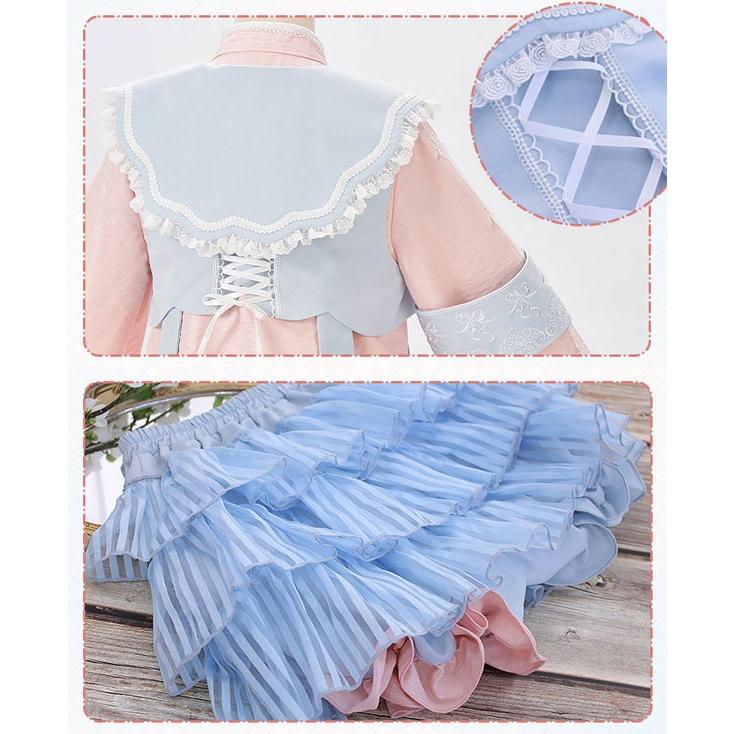 ワンピース ロリータ キョンシー ハロウィン メイド服 ショート丈 中華