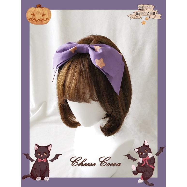 ワンピース ロリータ ハロウィン 魔女風 リボン 膝丈 レディース ゴスロリ Aライン かぼちゃ 吸血鬼 猫 ロリィタファッション ノースリーブの画像