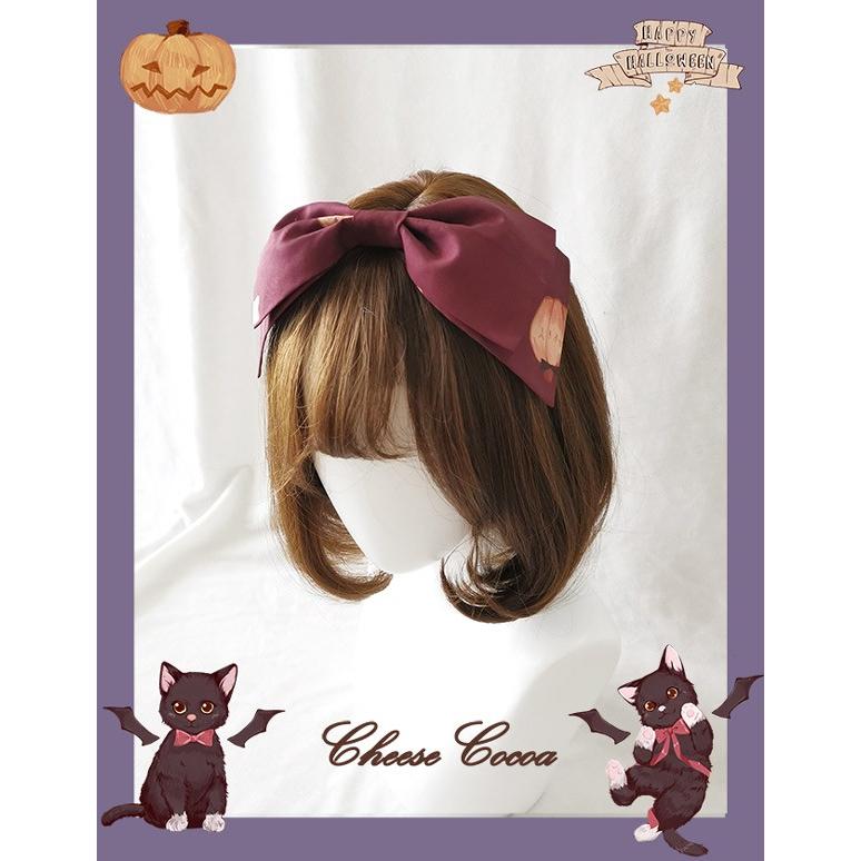 ワンピース ロリータ ハロウィン 魔女風 リボン 膝丈 レディース ゴスロリ Aライン かぼちゃ 吸血鬼 猫 ロリィタファッション ノースリーブの画像