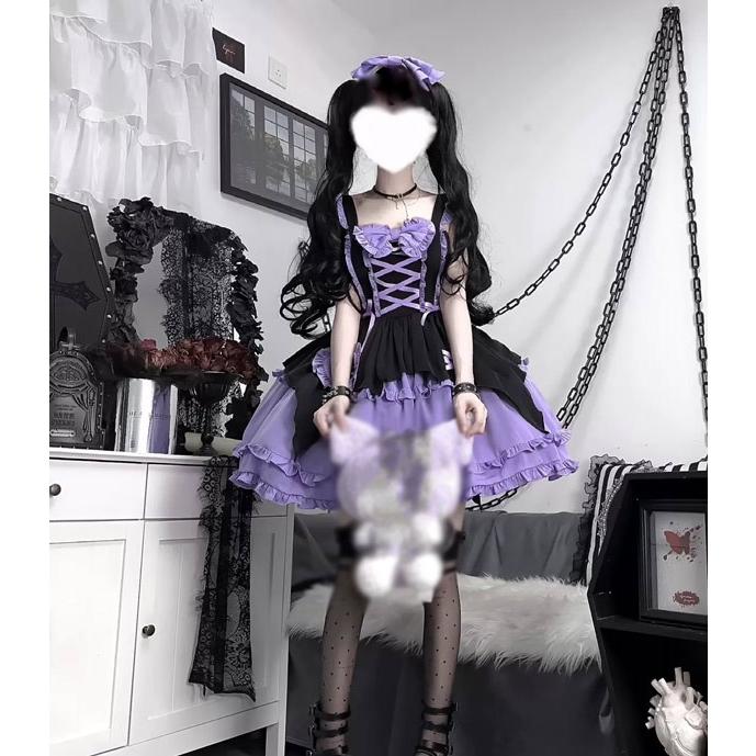 ワンピース ロリータ ハロウィン 魔女風 ウイッチ 魔法使い ショート丈