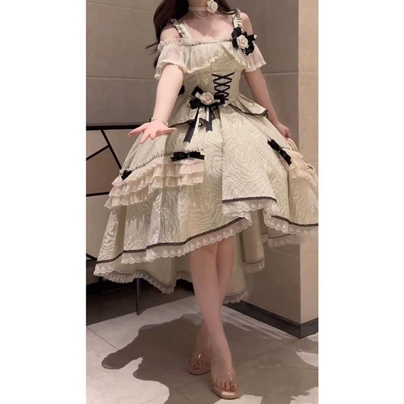 ワンピース ロリータ フィッシュテール リボン レディース ゴスロリ
