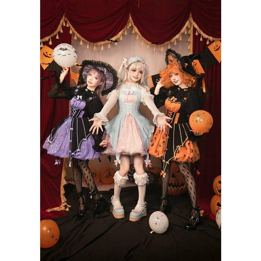 ワンピース ロリータ ハロウィン 魔女風 バルーンスカート ウイッチ風