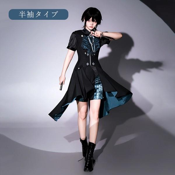 王子風ロリータ 皇子系 少年装 4点セット パンツ 暗黒系 夏 半袖 上品 エレガント 男装 王子装 王子系 リボン ゴスロリ レトロ風 仮装 コスプレ サブカル系