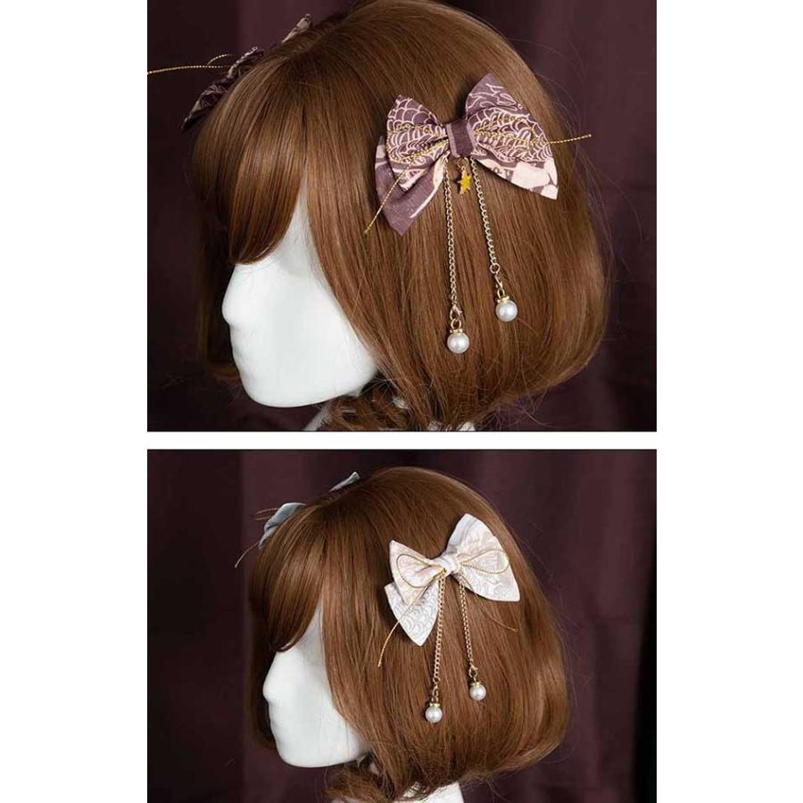 ロリータ ワンピース ゴスロリ Aライン Lolita リボン レディース コスチューム 衣装 かわいい フリル 仮装 パーティ 髪飾り イベントの画像