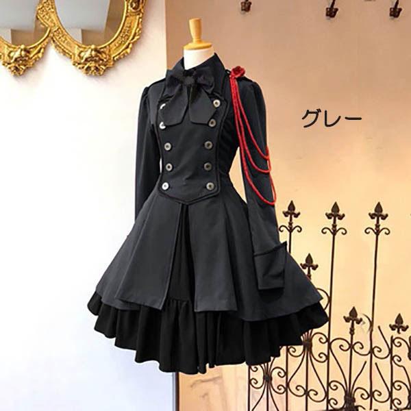 ロリータ ビッグカラー ワンピース単品 クラロリ ゴスロリ 長袖あり 袖