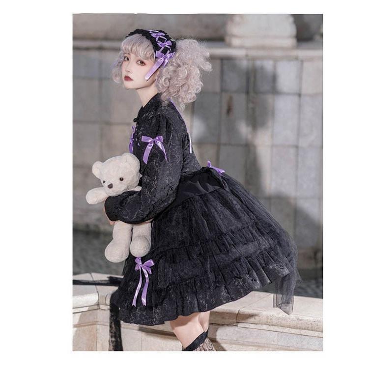 ロリータワンピース ゴスロリ クラロリ 黒 ブラック ホワイト 白 ロリータワンピース ゴスロリ クラロリ 黒 ブラック ホワイト 白