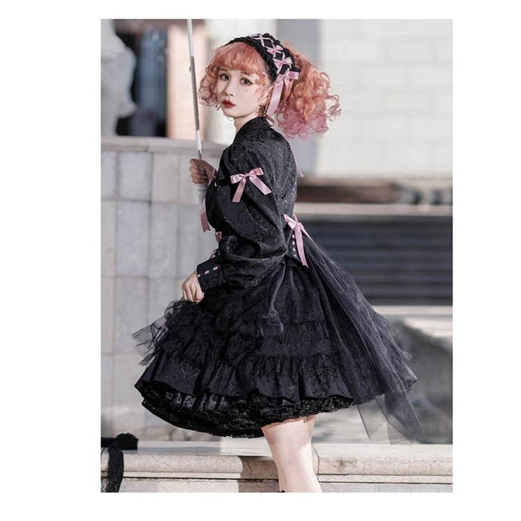 BODY LINE 長袖ワンピース ゴスロリ ブラック フリル レース BODY LINE 長袖ワンピース ゴスロリ ブラック フリル レース 楽天市場