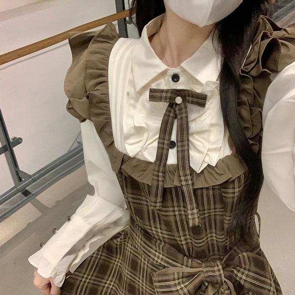 長袖 ワンピース 制服 ロリータ JK服 女子高生 チェック  スクールウェア 学園祭 文化祭 レディース 春 秋制服 学院風 ロリータ 可愛い｜every-store365｜04