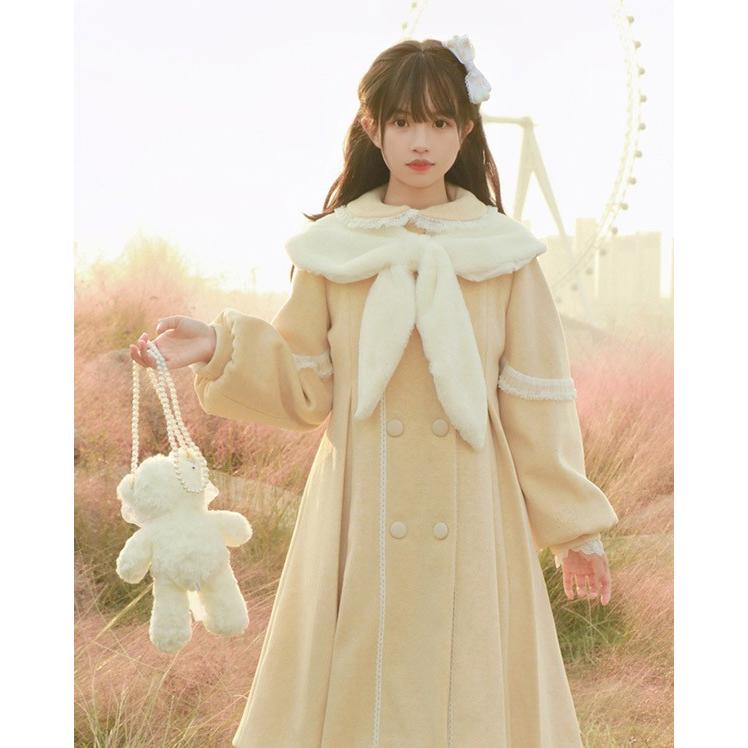 ロリータコート ステンカラーコート 冬服 レディース ジャケット ミディアムコート 膝