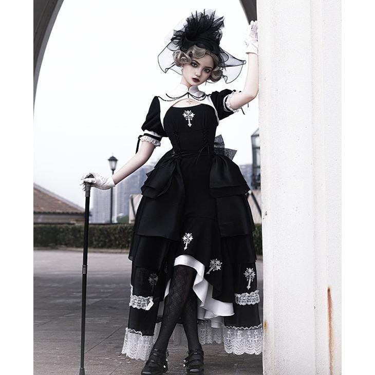 ロリータ ゴシック ゴスロリ ワンピース マーメイドライン ラップ