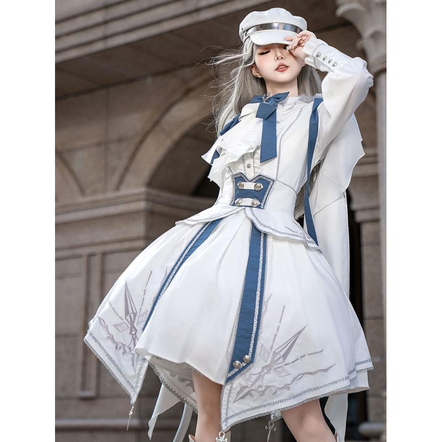 軍服ロリータ ゴスロリ フルセット 上下セット トップス スカート 長袖