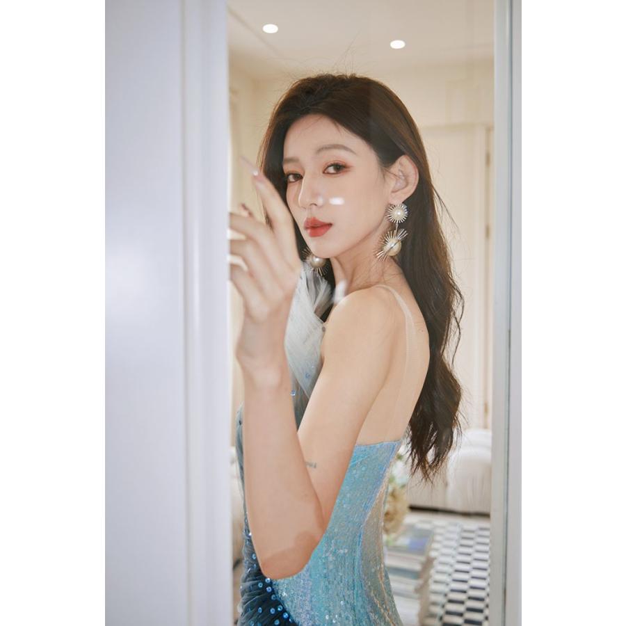 マーメイドドレス 人魚姫 キラキラ ドレス 大人 ノースリーブ