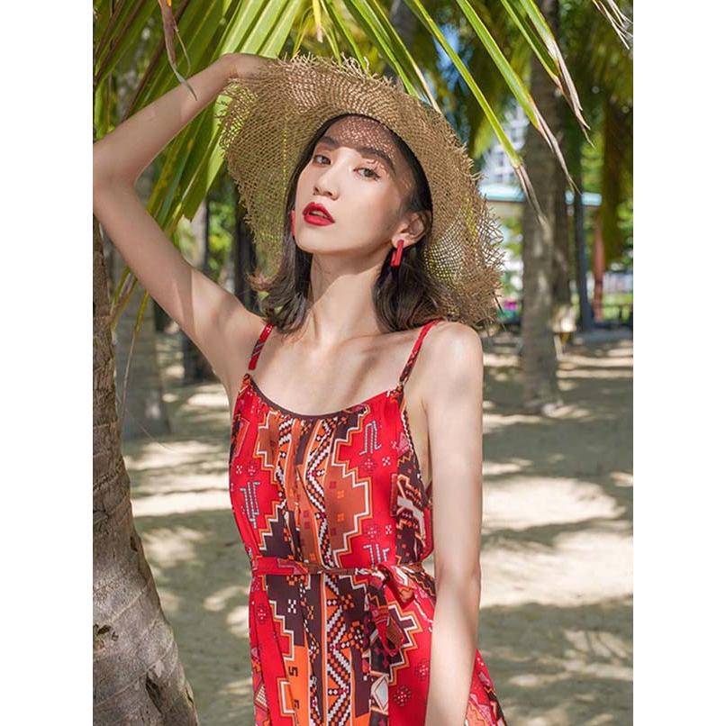 ハワイ リゾートワンピース マキシ丈 選べる丈 背中開け ノースリーブ