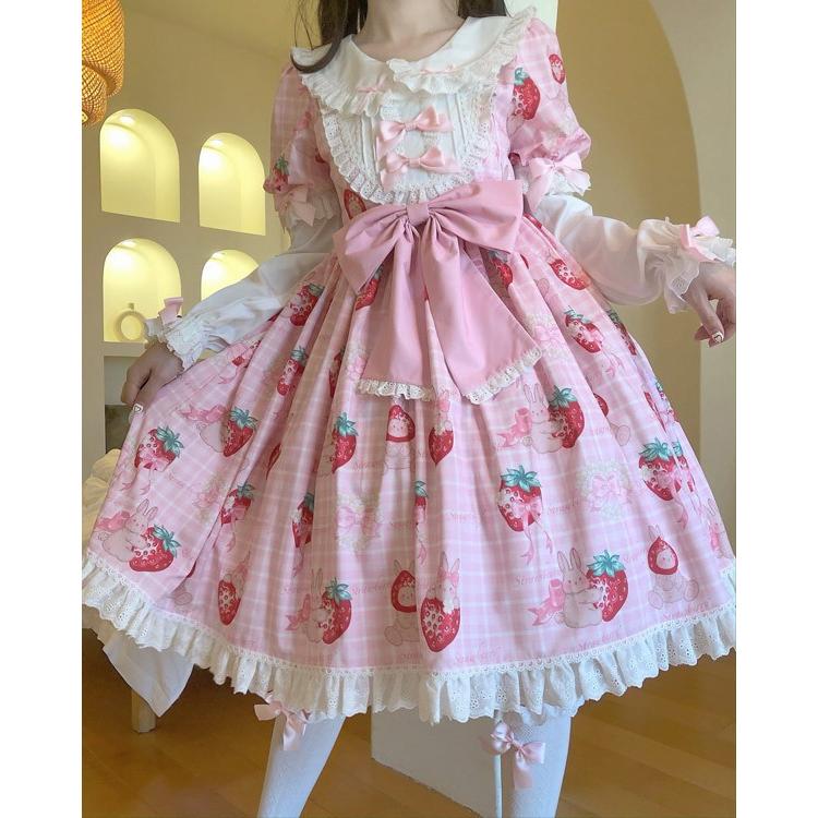 ロリータ 上下セット スカート可愛い お姫様 Lolita ロリータ服 和風