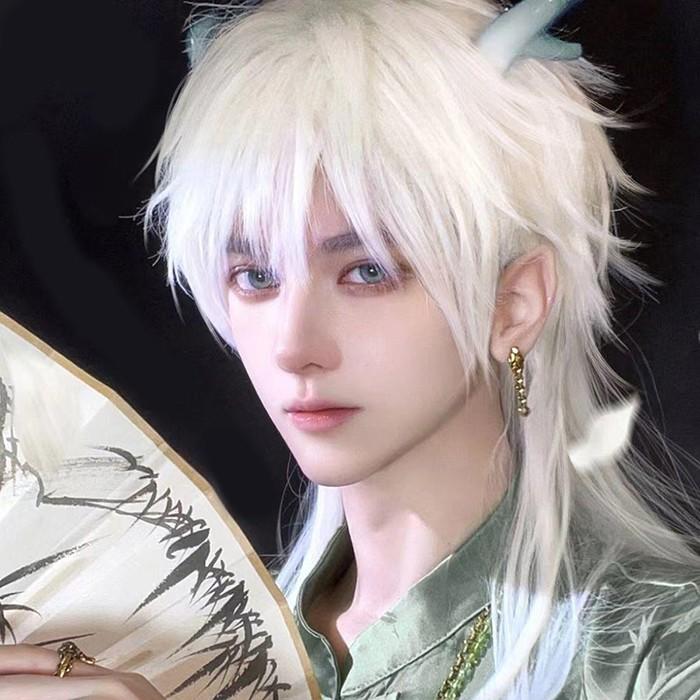 ウィッグ ホワイト 白髪 レディース メンズ ウィッグ フルウィッグ ロングウィッグ 長髪 かつら 大人用 コスプレ 原宿風 仮装 | 