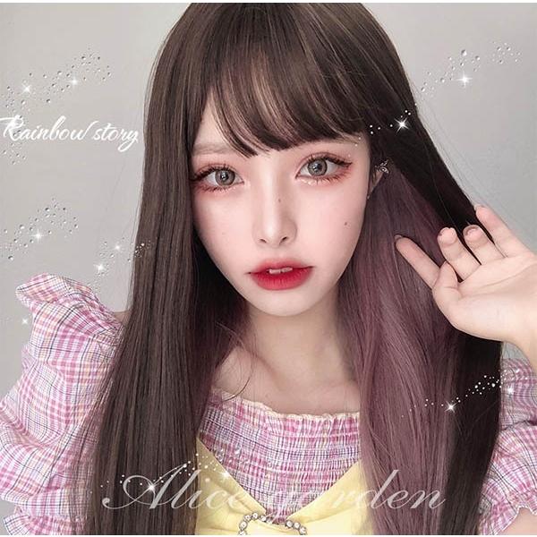 ウィッグ フルウィッグ インナーカラー メッシュ ストレート ロング
