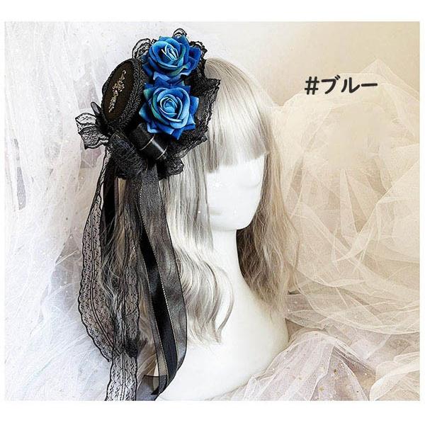 ヘッドドレス ハット ロリィタ バラ 礼装帽子 ミニハット トーク