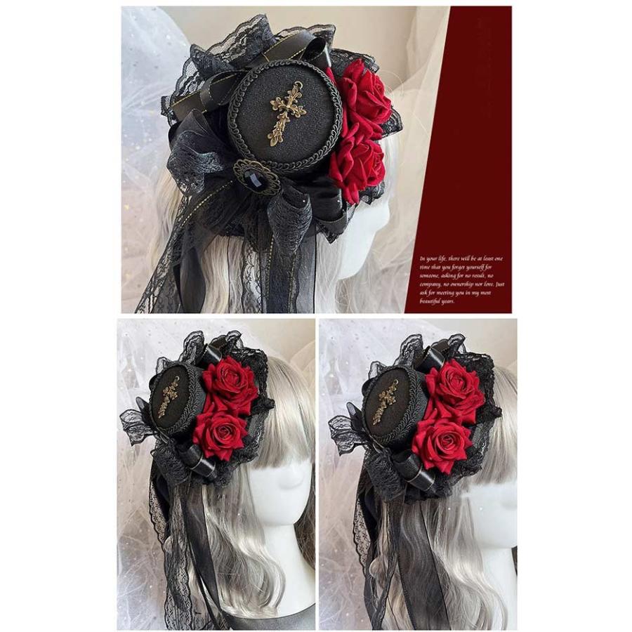 イノワ　ミニハット　ヘッドドレス　アクセサリー　ロリィタ　クラロリ　王子服　黒 イノワ ミニハット ヘッドドレス アクセサリー ロリィタ