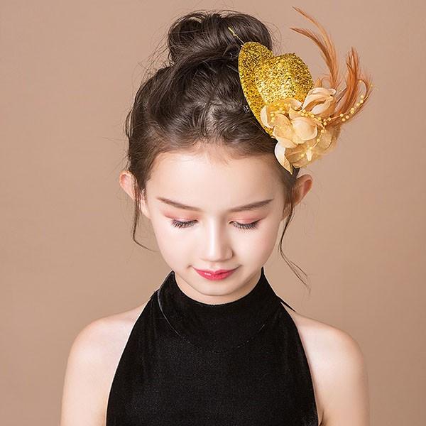 ヘッドドレス ハット 花 女の子 子供 メッシュ 帽子 ミニハット 蝶々