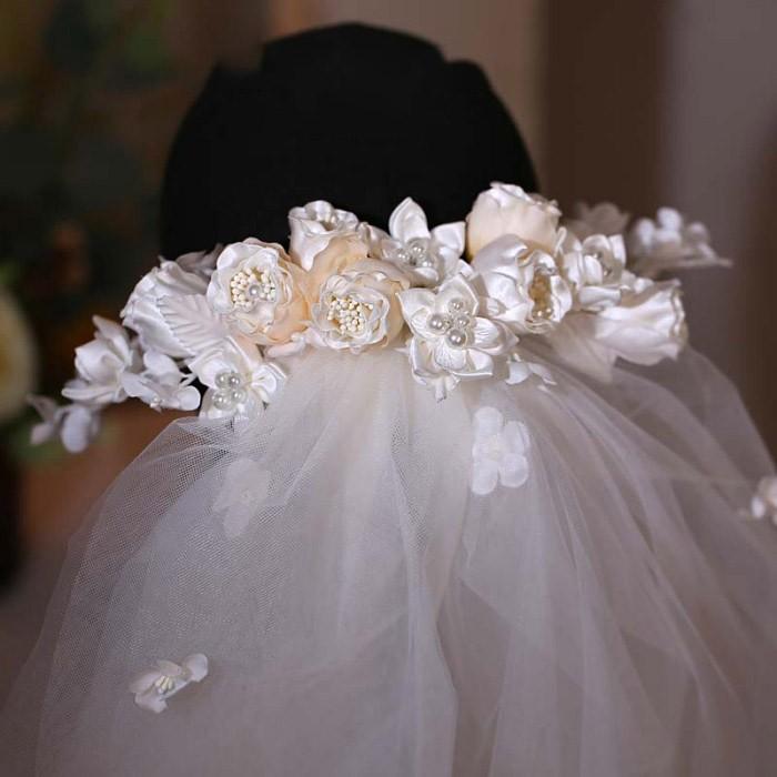 ウエディングベール 花嫁 結婚式 髪飾り ヘッドドレス 花 ブライダル