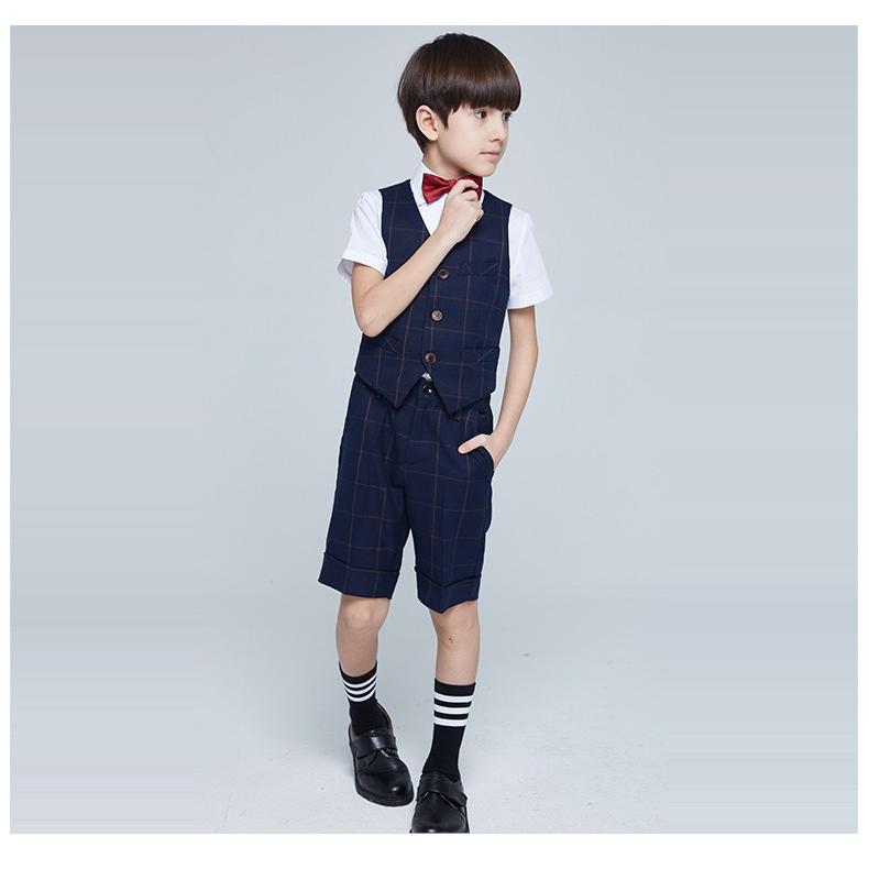 市場 訳あり ベスト 半ズボン 発表会 シャツ スーツ4点セット 子供服 フォーマル 男の子 スーツ お買い得