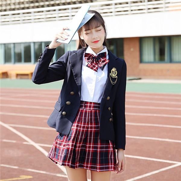高生 制服 スクール 高校生 学生 中学 上下セット 5点セット ダブル