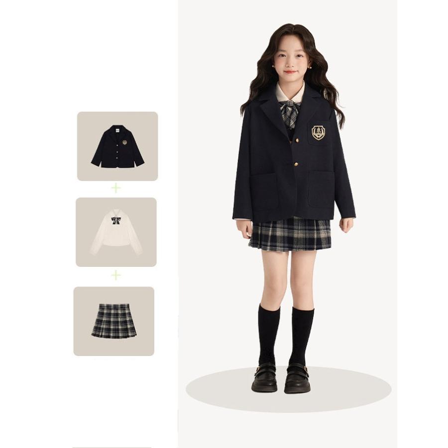 キッズ 制服 女の子 入学式 卒業式 スーツ 4点セット チェック柄