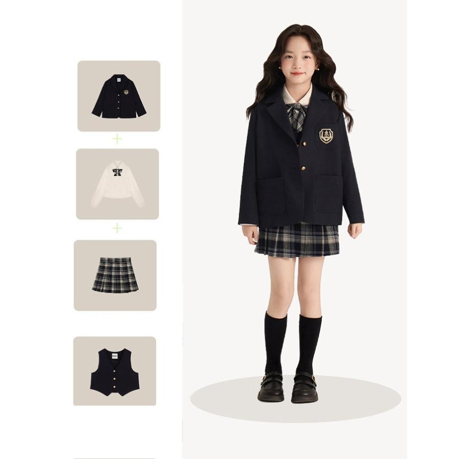 キッズ 制服 女の子 入学式 卒業式 スーツ 4点セット チェック柄 