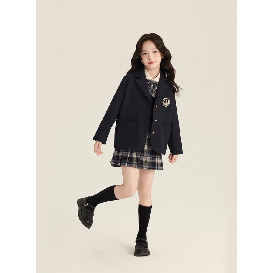 キッズ 制服 女の子 入学式 卒業式 スーツ 4点セット チェック柄