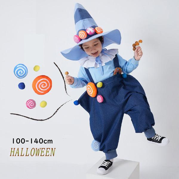 子供服 ハロウィン 女の子 男の子 セットアップ 春秋 新作 ジーンズ サスペンダーパンツ_1